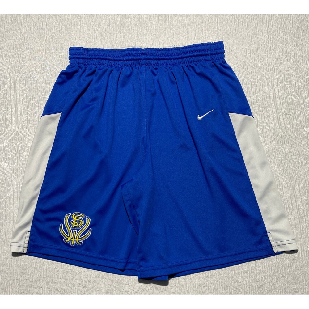 Nike Dri-FIT Basketball Shorts Mens Large Royal Blue White SB Logo Athletic